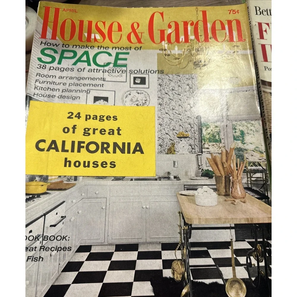1969 April House & Garden Magazine - Nice Illustrated Cover -MCM Designer Inspo